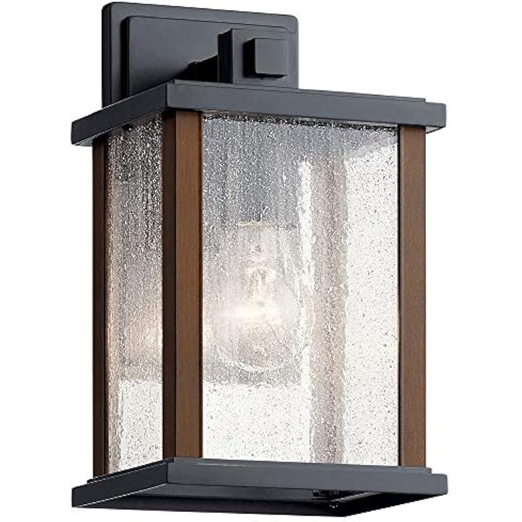 Kichler Marimount 11 1 Light Outdoor Wall Light with Clear Ribbed Glass in Black