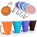 Produktbild AINIMI versenkbare zusammenklappbare tragbare Silikon Outdoor Travel Trinkbecher für Reisen, Camping, Wandern & Pendeln zur Arbeit. Portable Silikon versenkbare Teleskop faltbar (4 Sets)