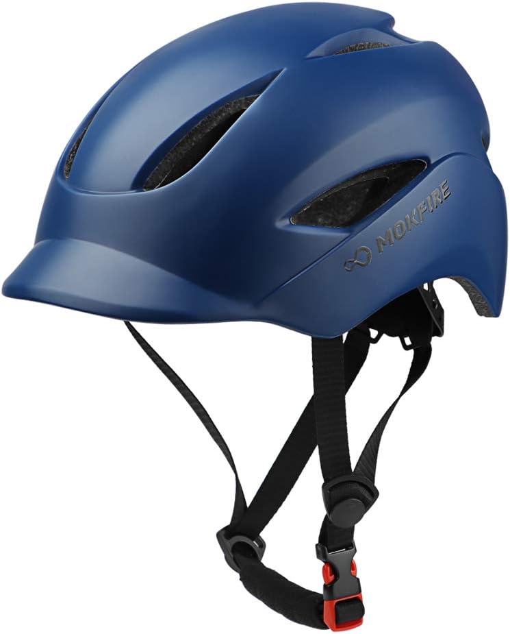 Adult Bike Helmets That's Light, Cool & Sleek, Bicycle Cycling Helmet with Rear Light for Urban Commuter Adjustable Size for Adults Men/Women - Dark Blue