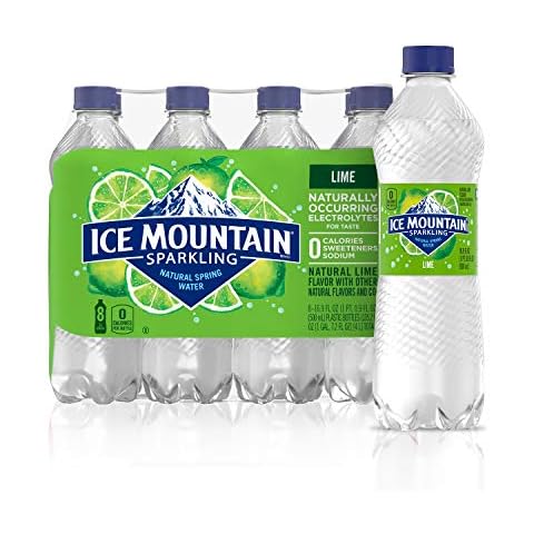 Ice Mountain Sparkling Water, Zesty Lime, 16.9 oz. Bottles, 8 Count Cover