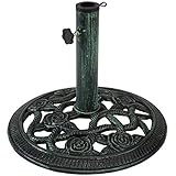 Sunnydaze 17lb Cast Iron Patio Umbrella Base - Heavy-Duty Round Metal Outdoor...
