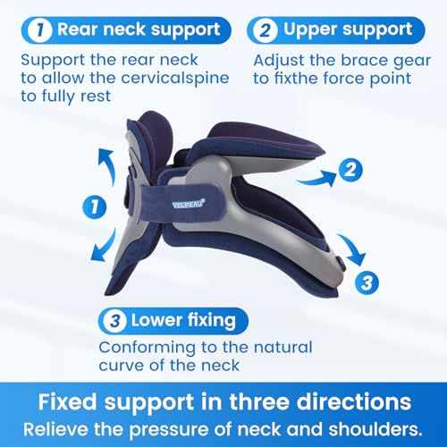 Image of Velpeau Neck Brace for Neck Pain and Support, Soft Cotton Pads, Cervical Collar Restricting Cervical Motion, Relieves Discomfort and Spine Pressure (Foam Padded Neck Brace, One Size)
