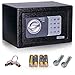 Produktbild Anadol Tresor Basic, Elektronischer Safe mit Zahlenschloss und Schlüssel, Möbeltresor, Doppelbolzen Verriegelung, Mini Tresor, Wandtresor, Stahl Safe 14,8×22,8×17cm, Gewicht 2,1kg  4 L Volumen