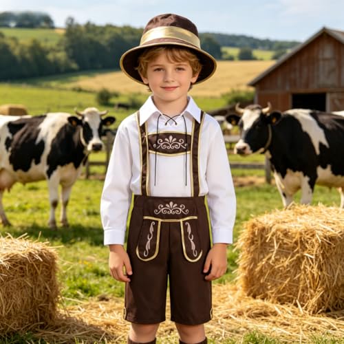 Disfraz infantil Oktoberfest Lederhosen para niños miniatura 7