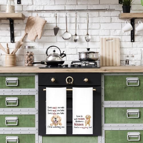 Love-is-Wet-Noses-Slobbery-Kisses-Fun-Kitchen-Towels-2-Pack-Sweet-New-House-Gifts-for-Dog-Lovers-Christmas-Birthday-Housewarming-Gifts-for-Dog-Parents-Friends-Neighbors Love is Wet Noses Slobbery Kisses Fun Kitchen Towels 2 Pack Sweet New House Gifts for Dog Lovers Christmas Birthday Housewarming Gifts for Dog Parents Friends Neighbors