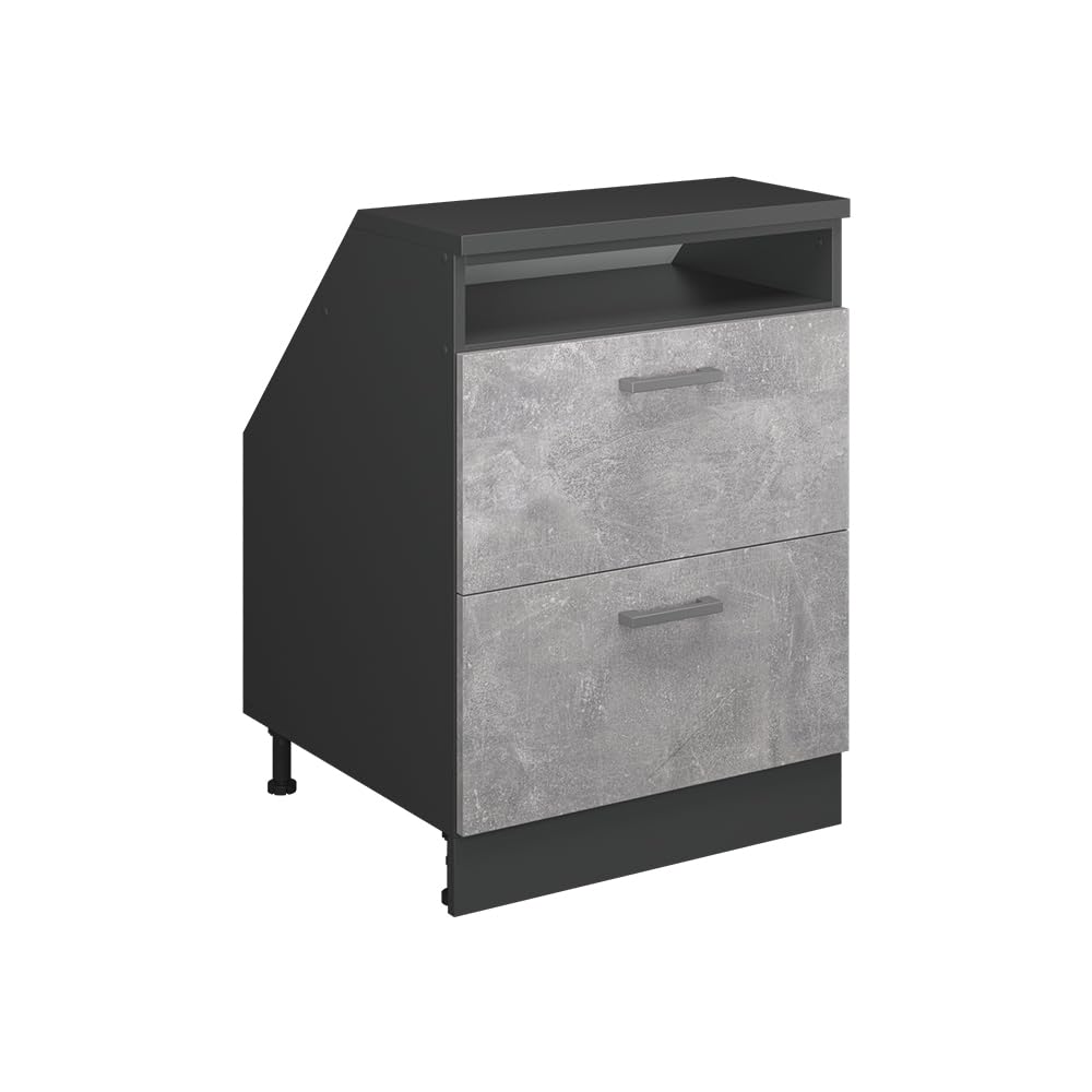 Vicco Kitchen sloped ceiling cabinet Raul, Concrete, 60 cm