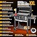 KESSER® Grill Grillwagen BBQ Smoker XXL Holzkohlegrill mit Deckel, Rädern, Edelstahl-Griff, Grillrost, Thermometer & Silikon-Pinsel, Standgrill, Kohlegrillwagen