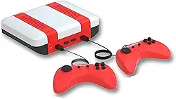 Videogame Retrô com 620 Jogos Clássicos, 2 Controles Vermelho e Branco, Bateria 1200mAh, Dimensões 13x10,1x3,6cm, Bivolt