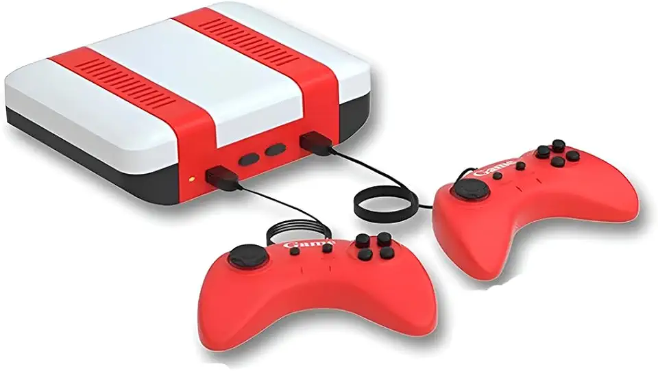 Videogame Retrô com 620 Jogos Clássicos, 2 Controles Vermelho e Branco, Bateria 1200mAh, Dimensões 13x10,1x3,6cm, Bivolt