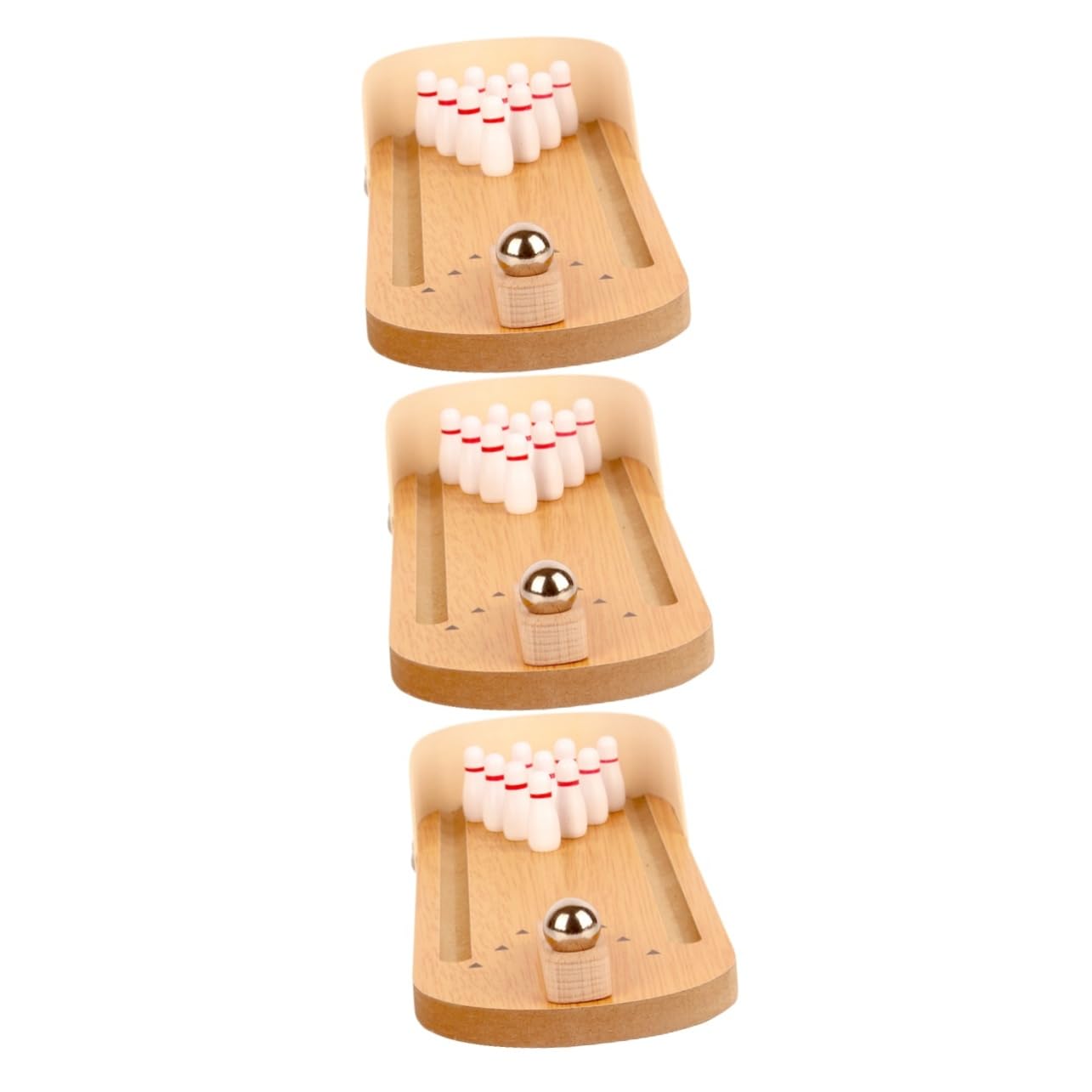 FRCOLOR 3 Mini Bolos pequeños Juguetes de Escritorio de Escritorio Juguetes de Mesa de Madera Loro Bolos Juguete de Entrenamiento para pájaros Rompecabezas pequeño Loro Madera