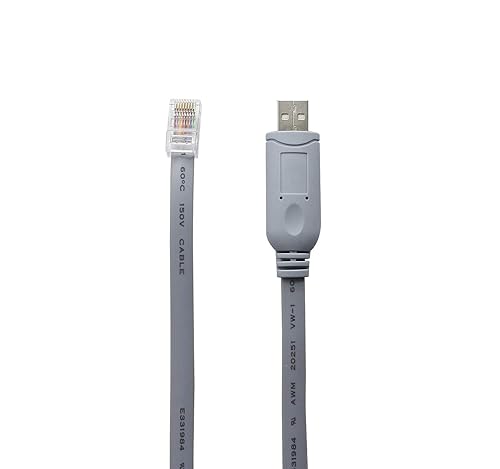 Miniatura 3 de QiCheng&LYS Cable de consola USB 2.0 con chip FTDI, cable de consola USB a RJ45 para enrutadoresWindows 7,8Switches (USB 6 pies 5.9 ft)