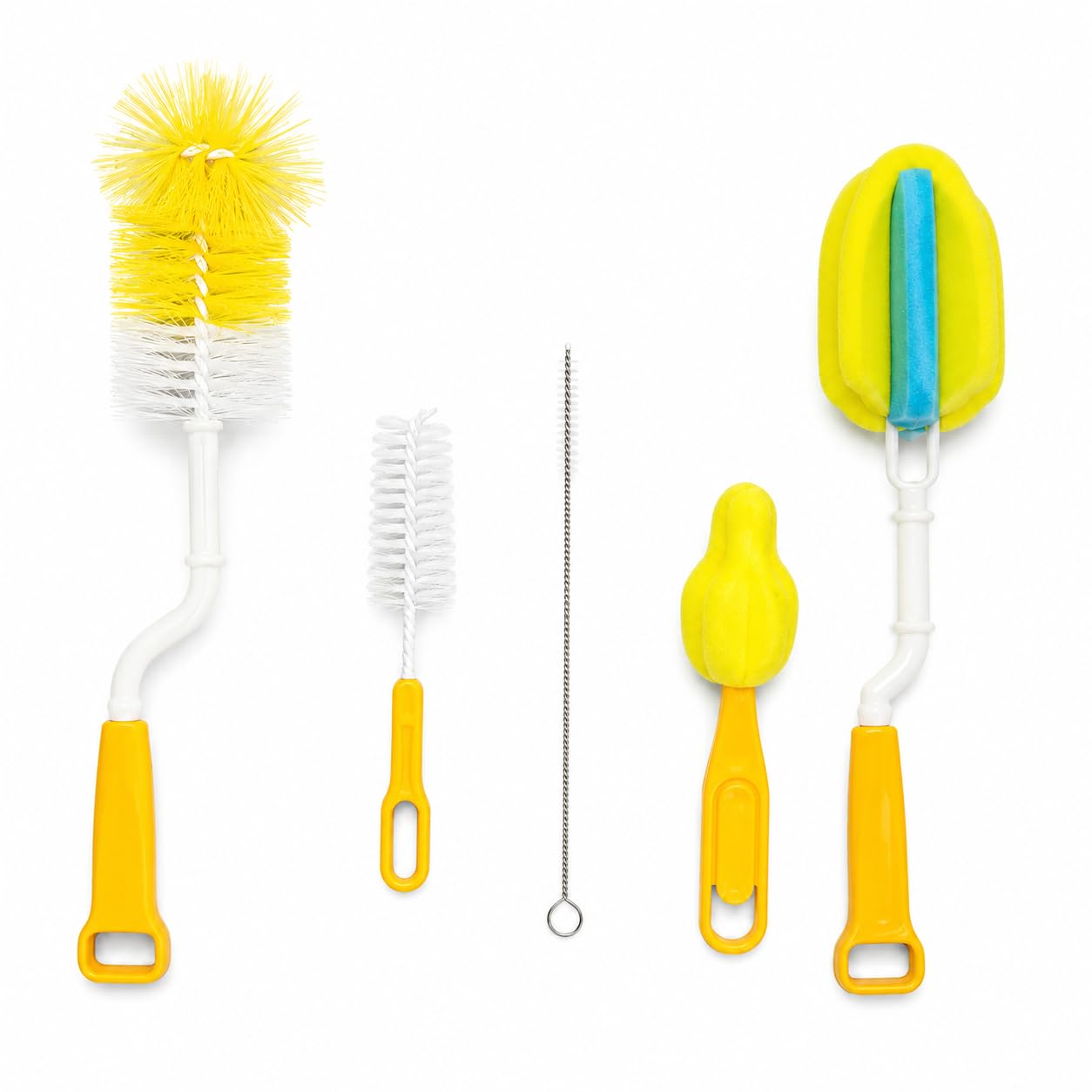 5-in-1 Baby Milk Bottle Nipple Straw Brush Sponge Nylon Cleaning Brush Cleaner Bottle Tong Set-image-47