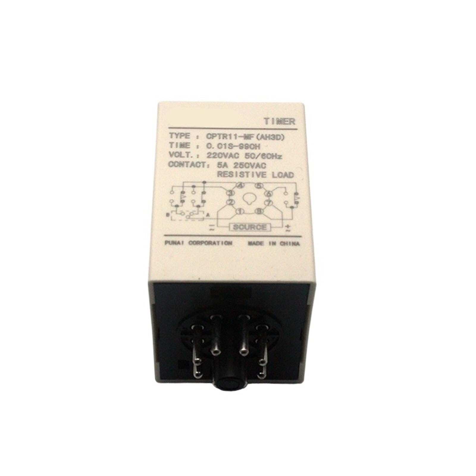 12V 24 V 220V AC/DC universal ah3d función de relé de tiempo temporizador relé rango de configuración de tiempo 0,01 s-990h retardo de cierre(DC24V)