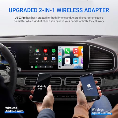 Image of KMH 2 in 1 Android Auto /CarPlay Wireless Adapter U2-X Pro - Wireless CP /AA for OEM Factory CarPlay Cars - 5GHz WiFi, Online Update, Fast Connect, No Delay, Plug & Play (Pack of 1)