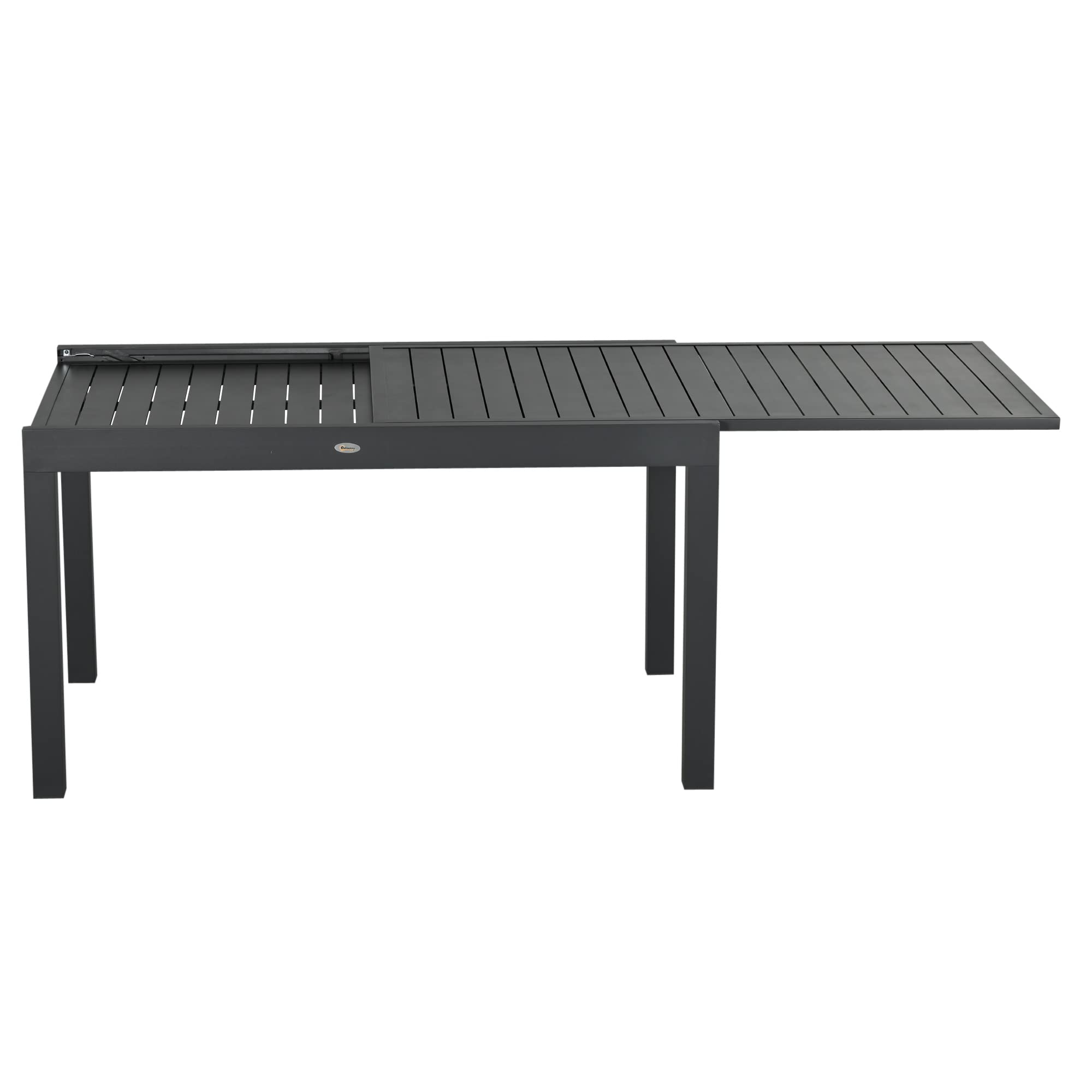 Outsunny Salon de Jardin Exterieur 8 Personnes Table de Jardin Extensible 135-270 cm pour 6-8 Personnes en Aluminium et textilène - 8 chaises empilables - Gris