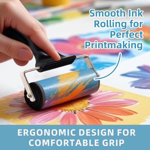 image for Falling in Art Rubber Roller Brayer for Crafting - Ink Roller Tool for