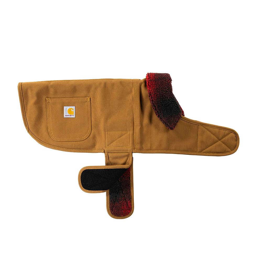 Carhartt Gear P0000519 Reversible Insulated Dog Chore Coat Small Industry Red Ombre Plaid