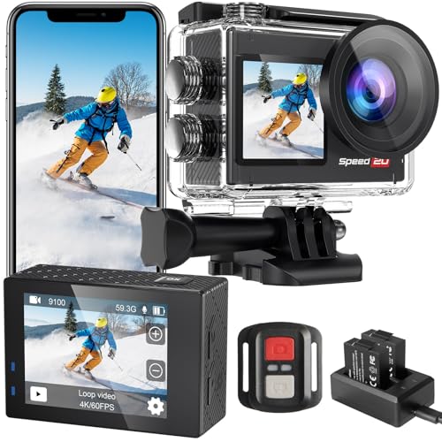 Hiicam Speed 20 Action Cam 4K60FPS 40MP WiFi Fotocamera subacquea 40M Impermeabile Ultra HD Touch...