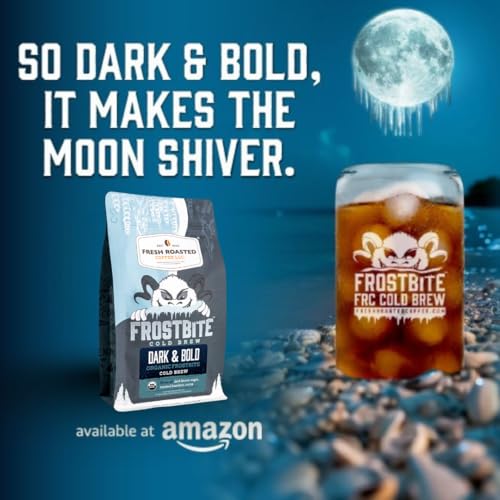 Image of Fresh Roasted Coffee, Organic Dark & Bold Frostbite Cold Brew Whole Bean Coffee, Dark Roast, USDA Organic, Kosher, 2 lb (32 oz)
