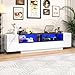 Vinctik 6&Fox 70inch LED TV Stand for 80/75 inch TV,Modern TV Stand for Living Room,TV Console,High Gloss Entertainment Center with Large Storage Drawer,APP LED Light(Marbling)