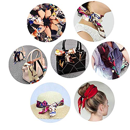 Handbag Scarf Bag Handle Wrap Imitation Silk Ribbon Scarf Women Ladies Girls Purse Tote Neck Hat Scarf Hair Band4
