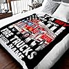 Custom Fire Truck Blanket for Boys, Cute Throw Blanket Gifts for Kids Truck Lovers, Personalized 30x40 Inches Black Soft Fuzzy Blankets for Sofa Couch Bed #1