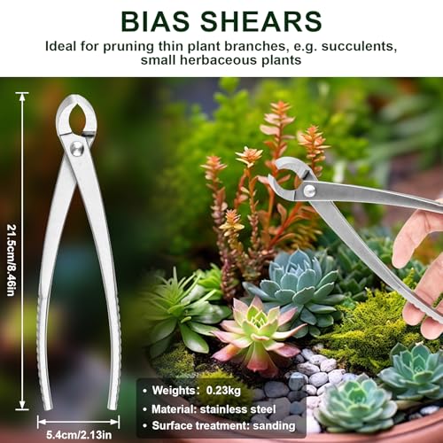 Kit de 6 herramientas para bonsái para poda y modelado miniatura 2