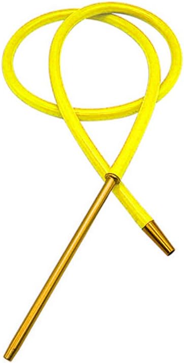 Shisha Hose Aluminio Stem SILICONO Shisha Tubo Shisha Agua Tubo Pipe DE PIERTAS Suministros de Barra 1.8m, Amarillo