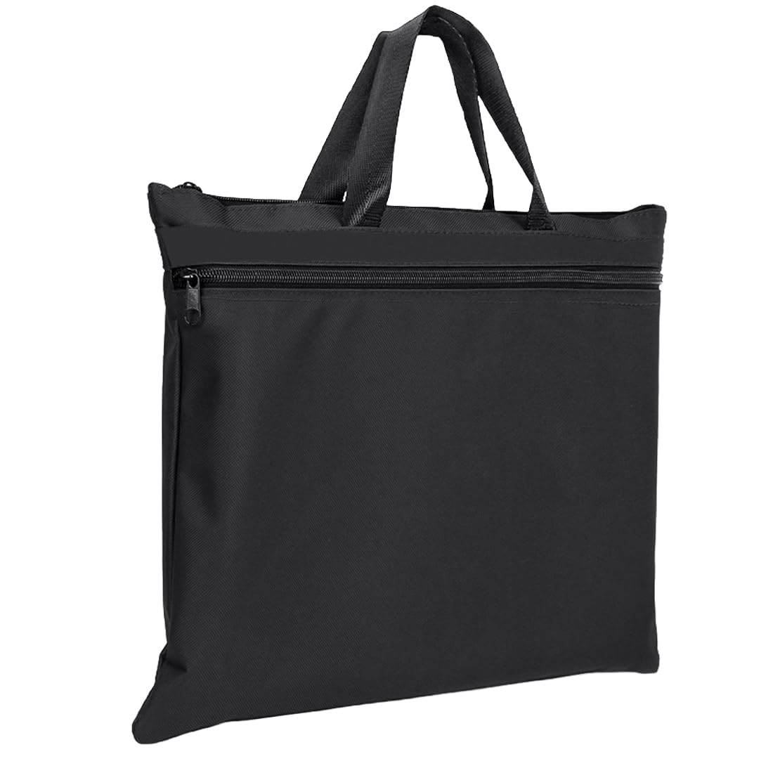 A4 Canvas Document Bag Zippered File Pouch Bag with Handle,Waterproof File Folder Brifecase for Project Meeting Office Travel