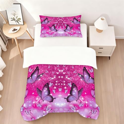 Housse de couette ado papillon violet : finis les lits ternes et difficiles à border - 4