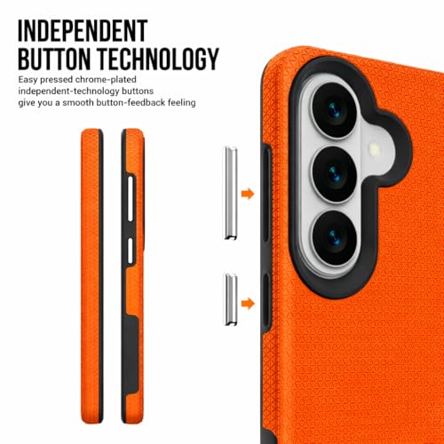 Image of NOXO Ultra-Hybrid Triangle Back Case Cover Compatible with Samsung Galaxy S26 | Shockproof Design | Camera Protection | Soft TPU & Rugged PC | Bumper Cases and Covers (Cosmic Orange)