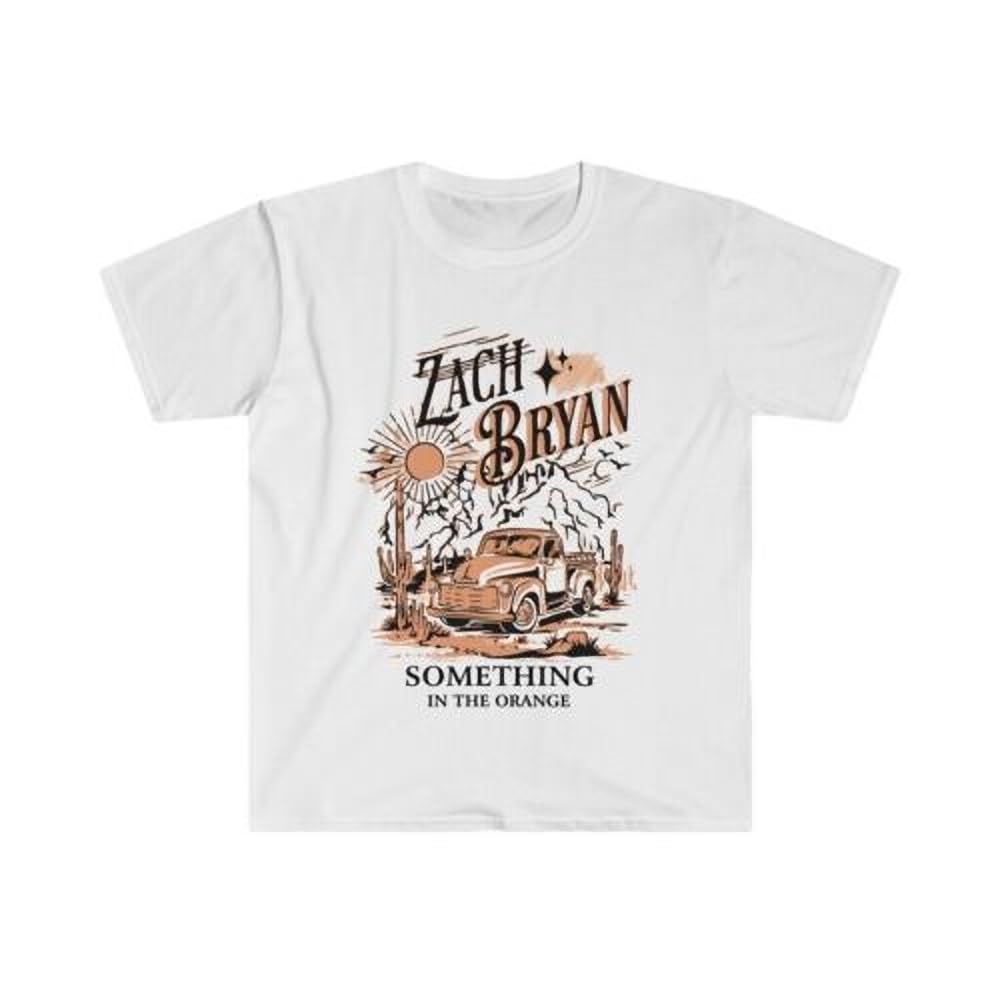 Something in The Orange T Shirt Zach Bryan Farm Truck Country Music Concert Tee WhiteMedium