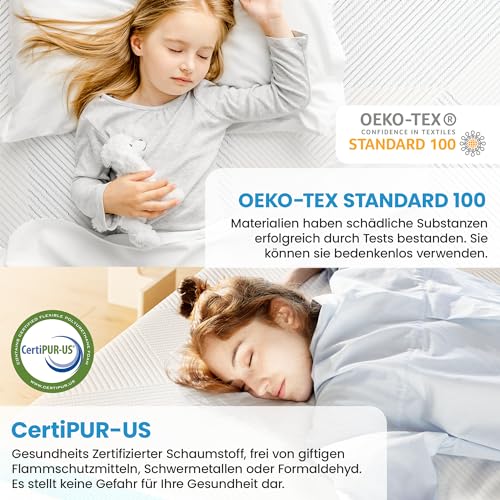 NixNap Matratzen Topper 90x200cm H2 H3, Gel Memory Foam Matratzentopper 90x200, Zwei Härtegrade Mattress Topper 90x200 7cm Höhe Gelschaum Kaltschaum für Boxspringbett Schlafsofa – Bild 6