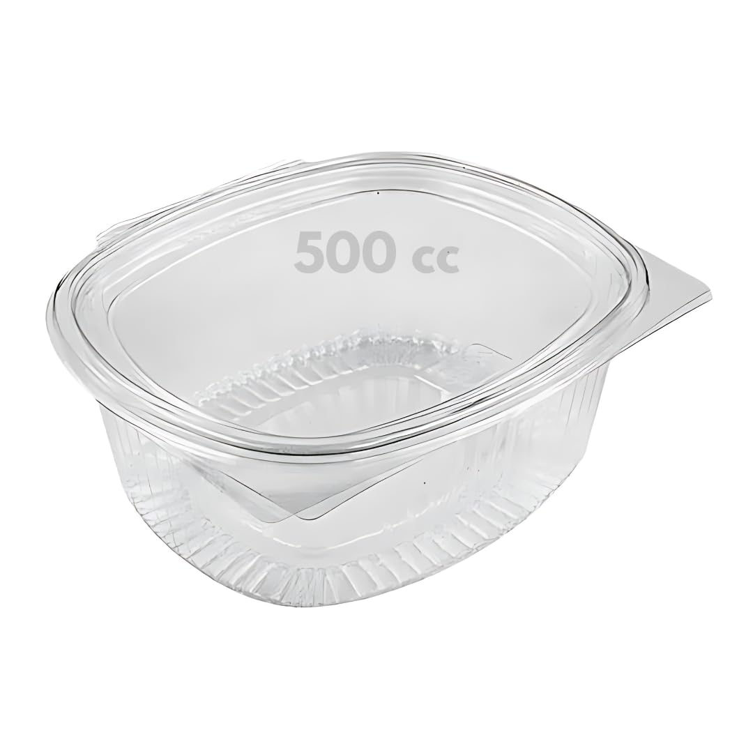 50 Vaschette Ovali In PET 500cc Con Coperchio - Contenitori Ermetici Per Cibo Trasparenti - Foto 11