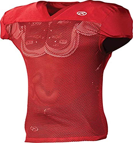 Rawlings Sporting Goods Mens Premium Pro Cut Practice Football Jersey, Scarlet, Large