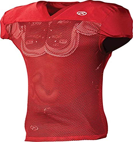 Rawlings Sporting Goods Mens Premium Pro Cut Practice Football Jersey, Scarlet, 2X