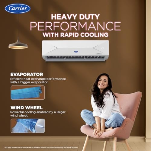 Image of Carrier 1.5 Ton 3 Star Flexicool Inverter Split AC (Copper, Convertible 6-in-1 with Smart Energy Display, Insta Cool, Auto Clean, PM 2.5 Filter, 2026 Model, ESTER EDGE Gxi- CAI18EE3R36F1, White)