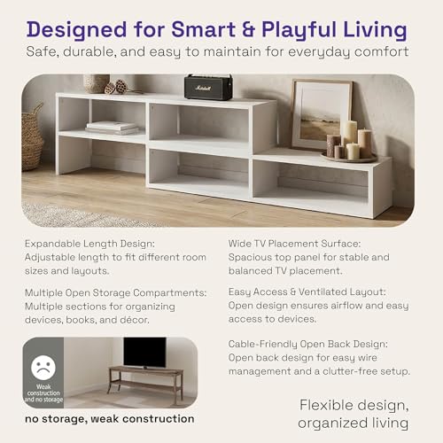 Image of Wakefit Gridis Engineered Wood TV Unit - Frosty White