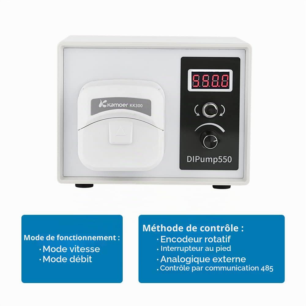 Kamoer DIPump-KK300 4 rotors 0-300ml/min pompe péristaltique haut 24V | pas à pas intelligent pompe doseuse de liquide de laboratoire haut débit à vitesse variable