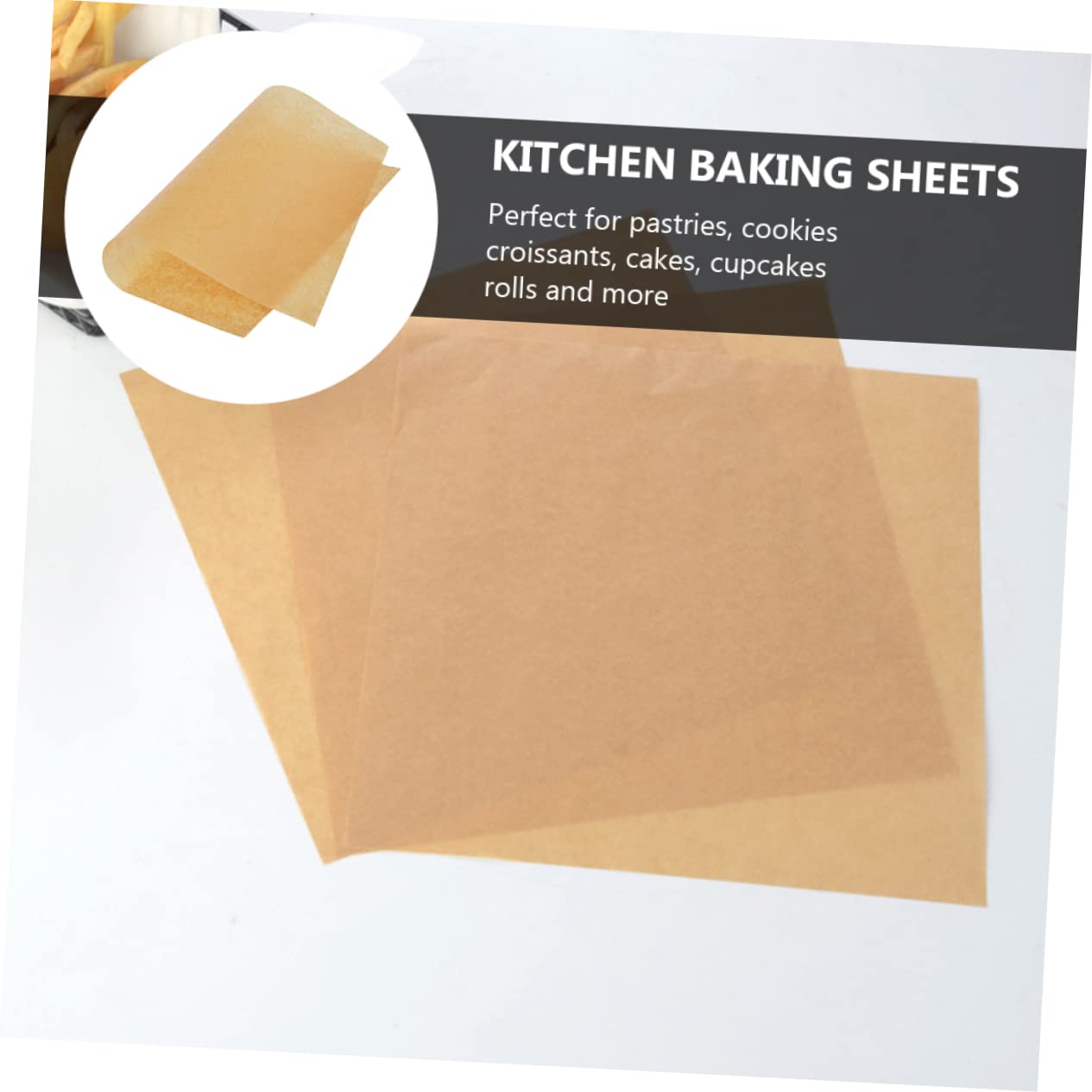 Mikinona Carta da Forno in Carta Kraft Marrone 30x40cm Non Aderente Forte Conducibilità Termica per Pasticcerie e Negozi di Dessert 100 Pezzi