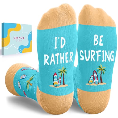 Zmart Surfing Gifts for Men Women - Cool Gifts for Surfers, Surfing Accessories, Surf Socks for Him...