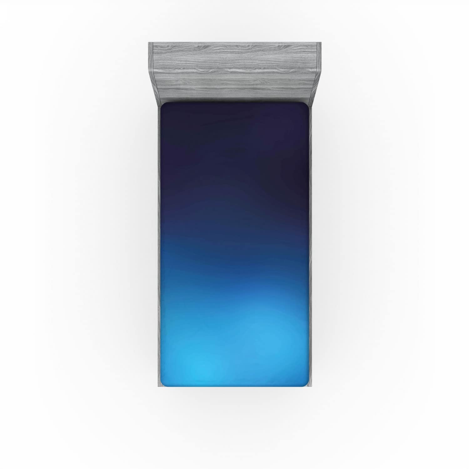 Ambesonne Navy 2 Pack Fitted Sheet, Blue Ombre Ocean Inspired, Bed Cover All-Round Elastic Deep Pockets 2 Pieces, Package Contains 2 Twin XL Size Fitted Sheets, Navy Indigo