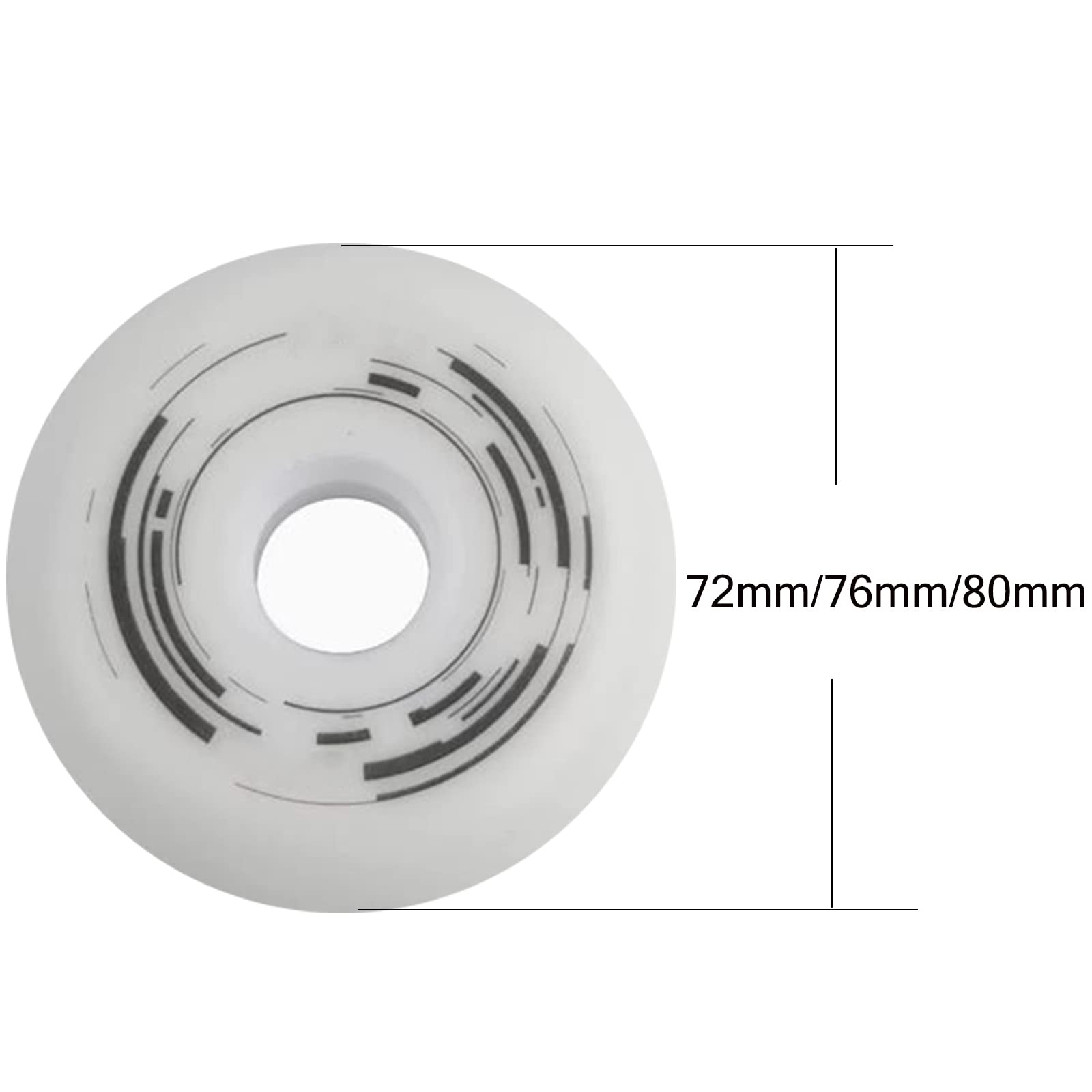 Generico Rotelle per Pattini in Linea Interni/Esterni Ruote di Ricambio per Pattini in Linea 88A Pu Resistenti 72mm 76mm 80mm Ruote per Pattini da velocità Senza Cuscinetti Confezione da 8