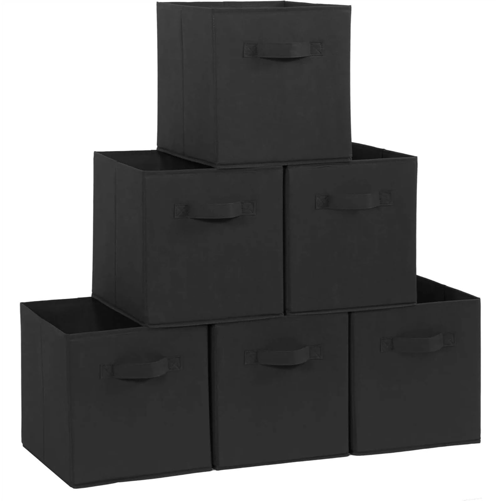 ZHSOAO 6PCS Storage Cubes, 11 Inch Durable Fabric Foldable Collapsible Bins With Handles For Organization, Closet, Shelves for Clothing Bedding Blankets