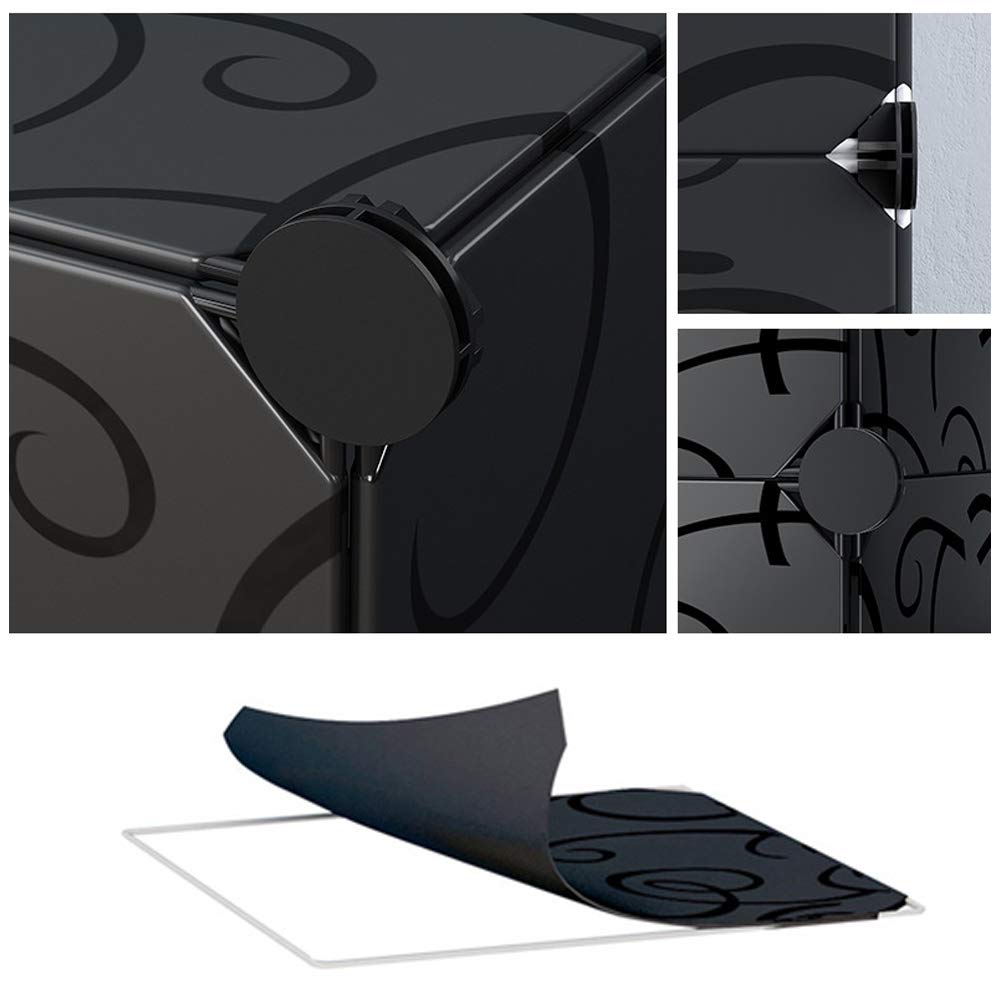 Sonnewelt Armoire Chambre Adulte, Armoire de Rangement en Plastique avec 20 Cubes, Étagère de Rangement avec Portes pour Vêtements, Jouets, Chaussures