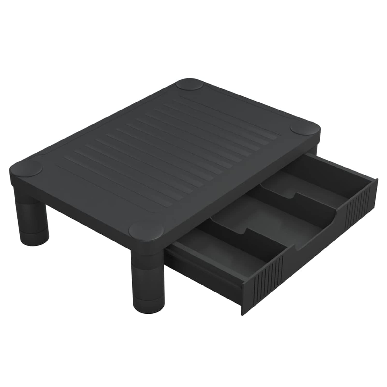 Homgoday Supporto per monitor per computer, altezza dello schermo per scrivania, laptop, supporto stampante, supporto per monitor, laptop, nero, 43 x 30,5 x 13 cm