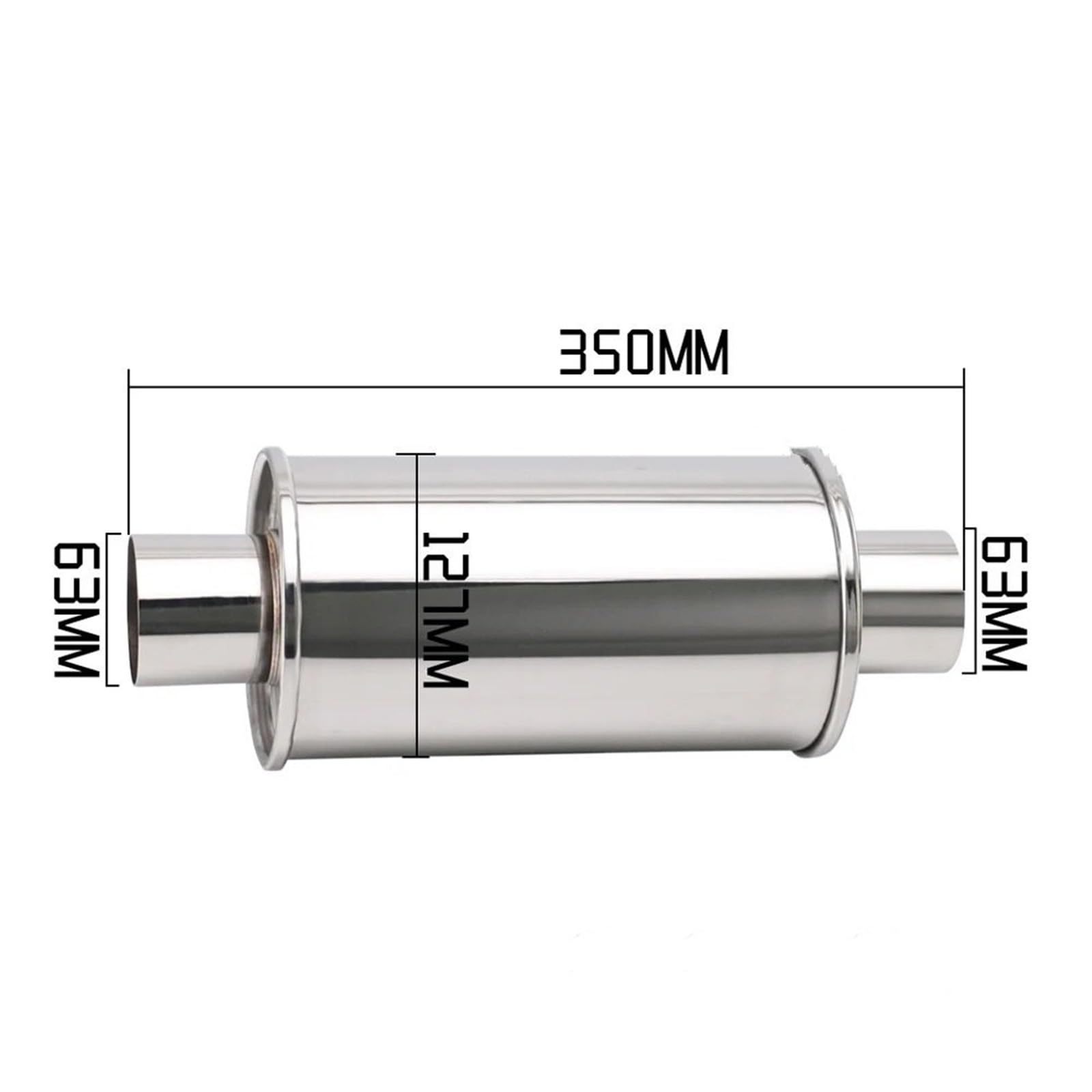 Tłumik do Samochodu Rezonator prosty tłumika ze stali nierdzewnej do części rur układu wydechowego samochodu Vehicle Silencer
