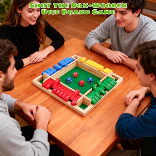 Shut The Box Juego de Mesa Clásico para 2-4 Jugadores miniatura 3