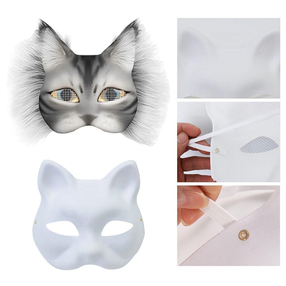 Masque Chat Masque Therian A Fabriquer Kit Masque Therian Animal - Vierge DIY à Peindre Masque Chat Masque Therian A Fabriquer Kit Masque Therian Animal - Vierge DIY à Peindre