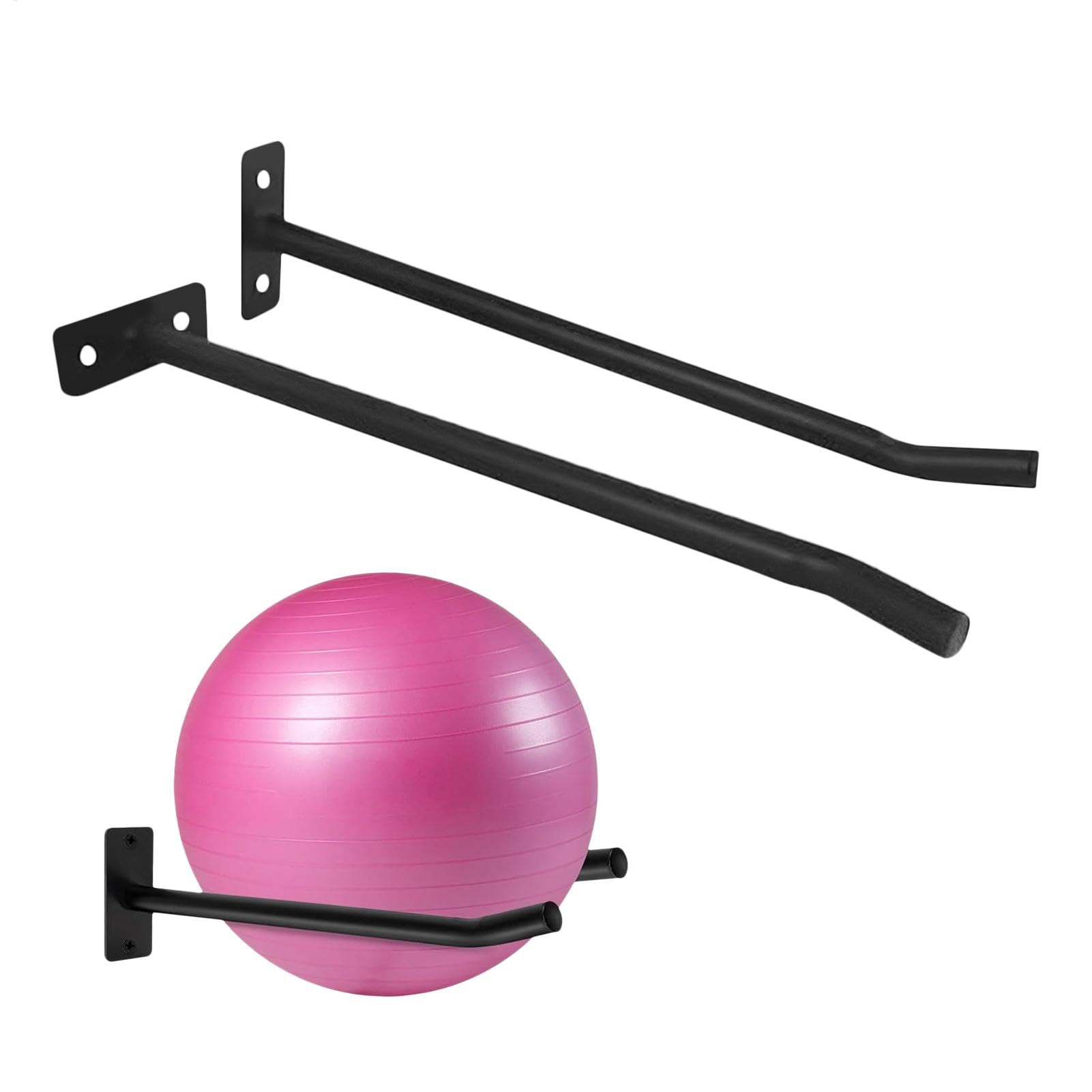 Yoga Ball Wall Mount - Pack of 2 Yoga Room Wall Ball Holder,Heavy Duty Home Gym Accessories, Fitness Equipment Storage Organizer for Gyms, Studios, Home Gyms